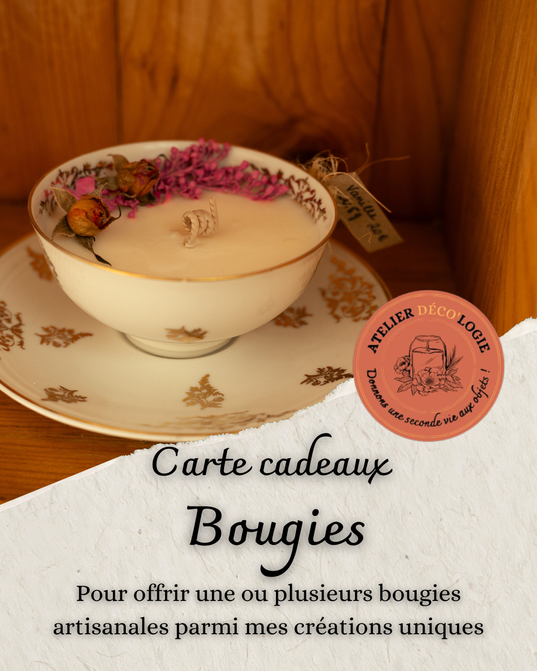 Carte cadeaux bougies végétales