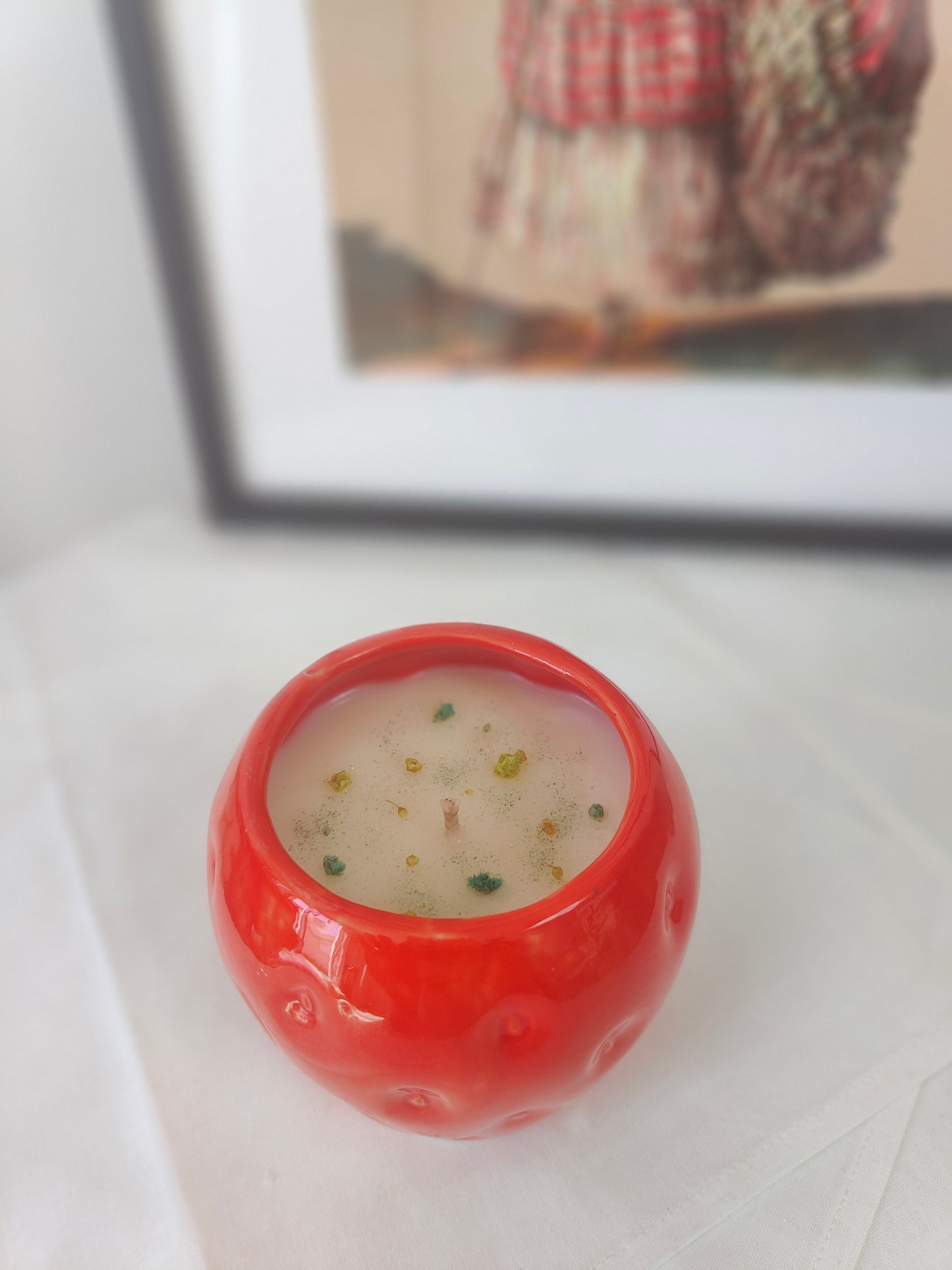 Bougie mojito glacé contenant fraise